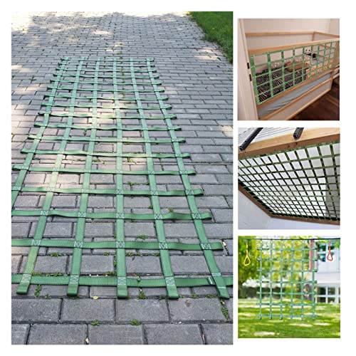 Kletternetz für Kinder,Benutzerdefinierte Netz Cargo Gurtband Spielplatz Netting Klettern Dschungel Gym Outdoor Klettern Indoor Spielgeräte Schutz für Hängendes Bett,Cargo Netz für Ninja Course