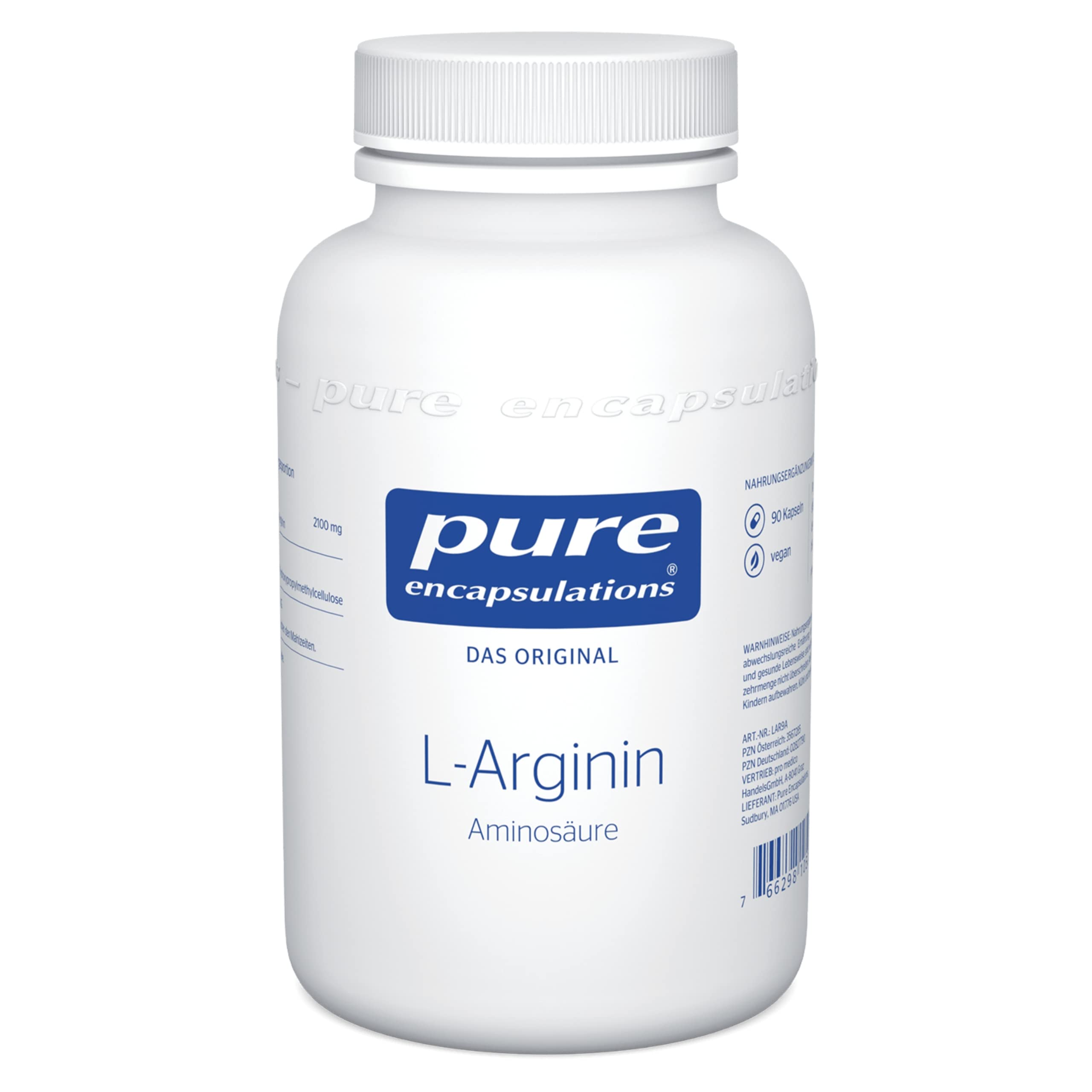 Pure Encapsulations - L-Arginin - Aminosäure - Hypoallergenes Präparat mit hochwertigem L-Arginin - 90 vegane Kapseln