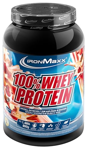 IronMaxx 100% Whey Protein – Proteinpulver für Eiweißshake – Eiweißpulver auf Wasserbasis mit Apfel-Zimt Geschmack – 1 x 900 g Dose