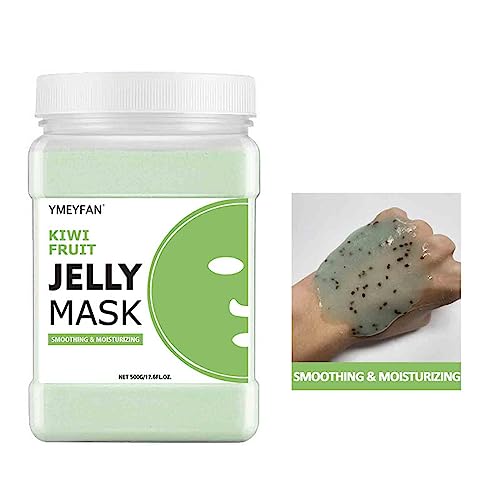 Jelly Mask Powder, Natürliche Feuchtigkeitsspendend Gelee-Gesichtsmaske, Aufhellung Tonmaske, Peel-Off-Gelmaske, Tiefenreinigung Gelee-Maskenpulver (Kiwi)