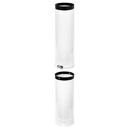 raik KS3573 Raik Rauchrohr/Ofenrohr Emaille 150mm - Teleskoprohr Weiß