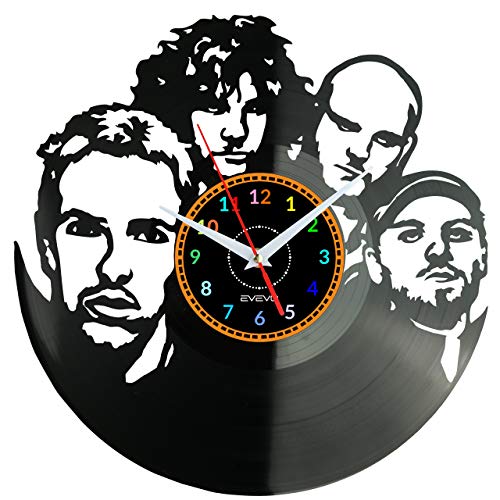 EVEVO Coldplay Wanduhr Vinyl Schallplatte Retro-Uhr groß Uhren Style Raum Home Dekorationen Tolles Geschenk Wanduhr Coldplay