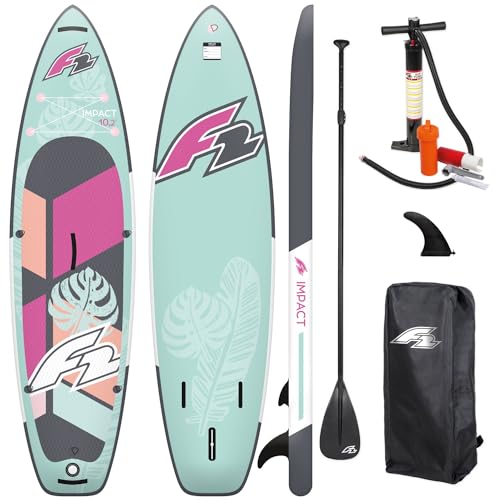 Campsup SUP F2 Impact 10'2" Woman Aufblasbares Stand Up Paddle Board | 311 x 80 x 15 cm | Surfboard für Einsteiger & Fortgeschrittene mit zubehör | Tragkraft bis 120 Kg