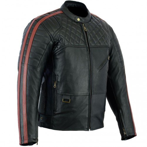 Bikers Gear Australia Limited Red Baron Premium hochwertiger Oxblood Soft Leder Motorrad-Jacke, Schwarz, Größe 3 X L