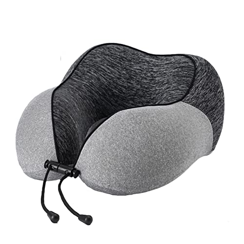 Nackenkissen Set Reise U-Shaped Cushion mit 3D Schlafmaske und Ohrstöpsel Abnehmbarer BezugMemory Schaum ,Reißverschluss (dunkelgrau)