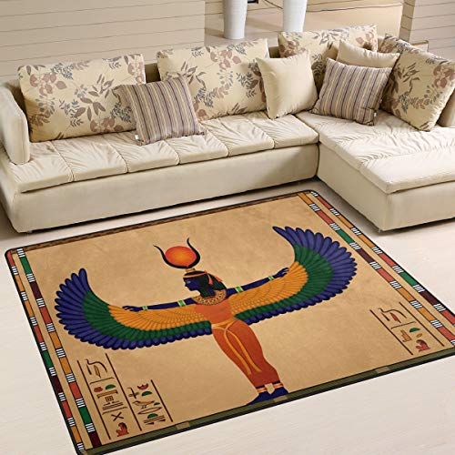 Use7 Teppich im antiken Ägypten, Hieroglyphen, für Wohnzimmer, Schlafzimmer, 160 x 122 cm