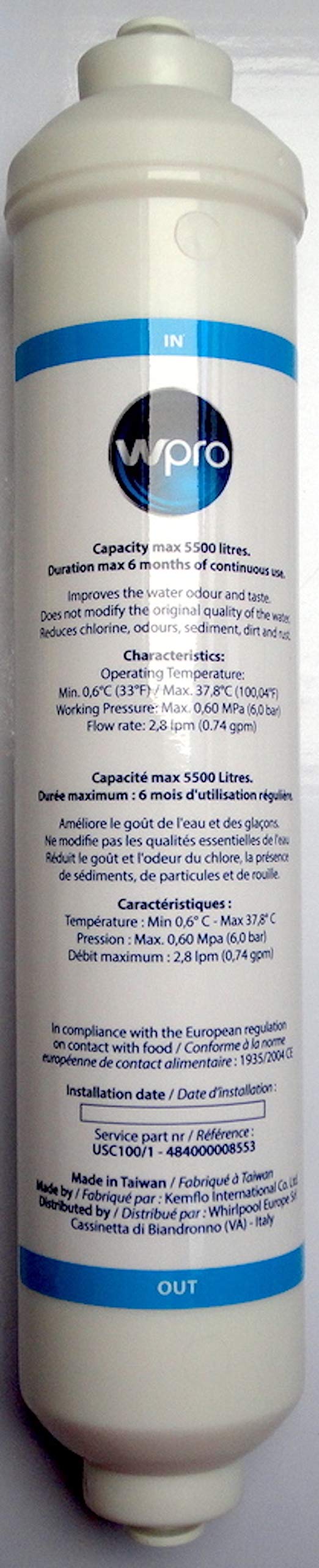 Filter Hat Wasser WPRO USC100 Für gwp6127ac Side-by-Side gwp6127ac Side-by Samsung rs21fcsv1
