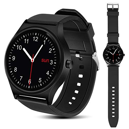 NanoRS RS100 Smartwatch Fitnesstracker Herzfrequenz Bluetooth Pulsuhr Armbanduhr Schrittzähler Blutdruck Touchscreen Schwarz