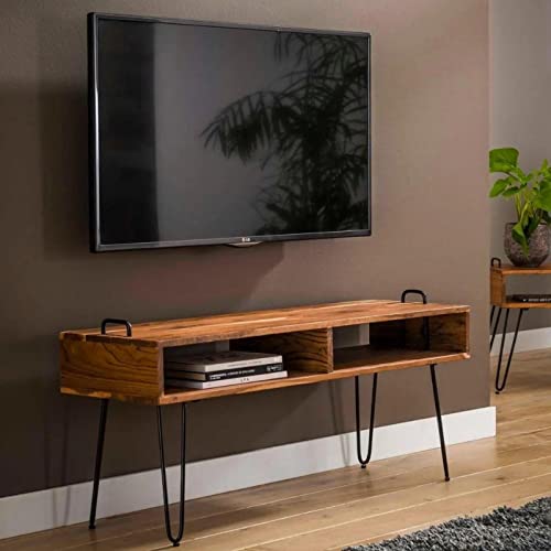 RINGO-Living Sideboard TV Lowboard Lani, Sideboard Industrial Style TV Board, Konsolentisch rustikal, Sideboard Holz massiv, TV Schrank, Fernsehschrank für Wohnzimmer & Schlafzimmer, TV Tisch Ablage