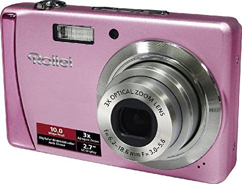 Rollei Compactline 122 Digitalkamera (10 Megapixel, 3-Fach optischer Zoom, 6,9 cm (2,7 Zoll) Display, High Speed, HD Video) pink