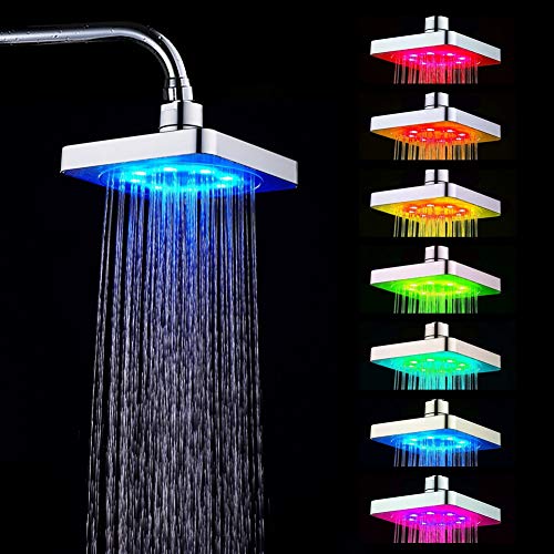 Duschkopf - MAGT 7 Farben LED Romantisches Licht Wasserbad Home Badezimmer Duschkopf