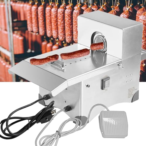GBHJJ Elektrische Wurstbindemaschine – Automatisierte Wurstbindemaschine, mit Fußschalter, Edelstahl-Wurstbindemaschine für Restaurants, maximaler Durchmesser 50 mm,220V