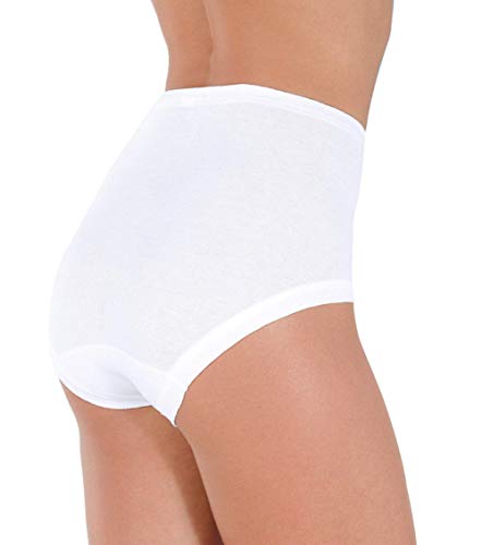 SES Damen Unterhosen Taillenslip 5er Pack aus 100% Baumwolle (weiß, 50)