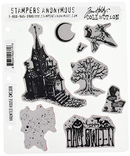 Stampers Anonymous Haunted House Gummistempel-Set, synthetisches Material, mehrfarbig, 24,8 x 18,6 x 0,8 cm