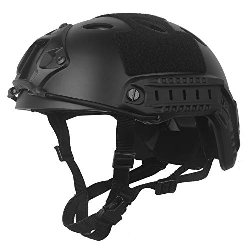 LOOGU Airsoft Helm Typ Fast PJ Taktischer Helm Militär Ops Core Schutzhelm mit Kopftuch Sturzhelm für Freizeit Outdoor Paintball Tactical Top Helmet