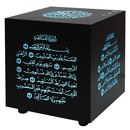 Ruining 7 Farben Quran Player, 7 Farben LED Licht Lautsprecher Breite Kompatibilität Quran Lautsprecher, Fernbedienung Quran Player für Zuhause