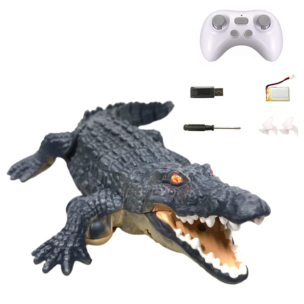 BSTCAR 2,4GHz Ferngesteuertes Krokodil Spielzeug Elektrisches Simulation Krokodil mit Geräuschen und Lichtern, Krokodil Geschenk für Jungen, Mädchen und Erwachsene