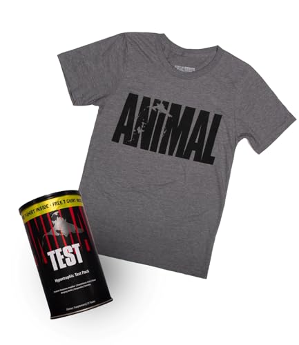 Universal Nutrition ANIMAL Test, Testosteron-Booster in Form von Kapseln mit Ketosterone, unterstützt den Muskelzuwachs & ideal für Muskelaufbau, Pre Workout Booster, 21 Portionen + XL T-Shirt gratis