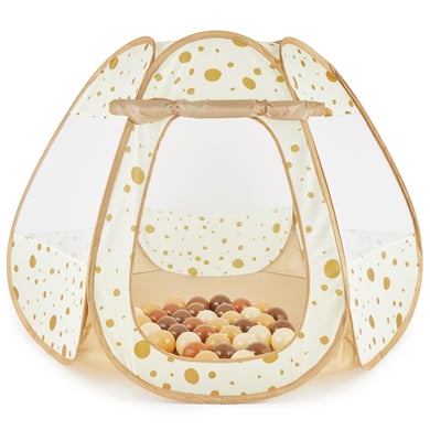 Bieco Kinderzelt für Drinnen Pop up Dots | inklusive 50 Bälle | Prinzessin | Zelt Kinder | Spielzelt Mädchen | Princess Tent | Bällebad | Kinderspielzelt Mädchen | Spielzelt Kinderzimmer