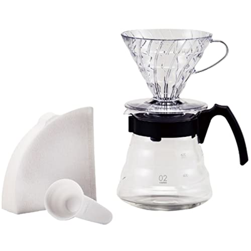 HARIO Kaffeefilterhalter, Clear and Black, 2 Cup