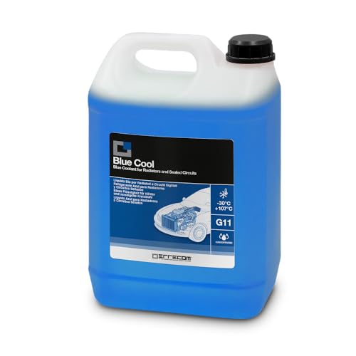ERRECOM Blue Cool, Konzentrierte Blaue Kühlerflüssigkeit -30°C/+107°C, Frostschutzmittel G11 mit NAP Free-Inhibitorpaket, 5 Liter