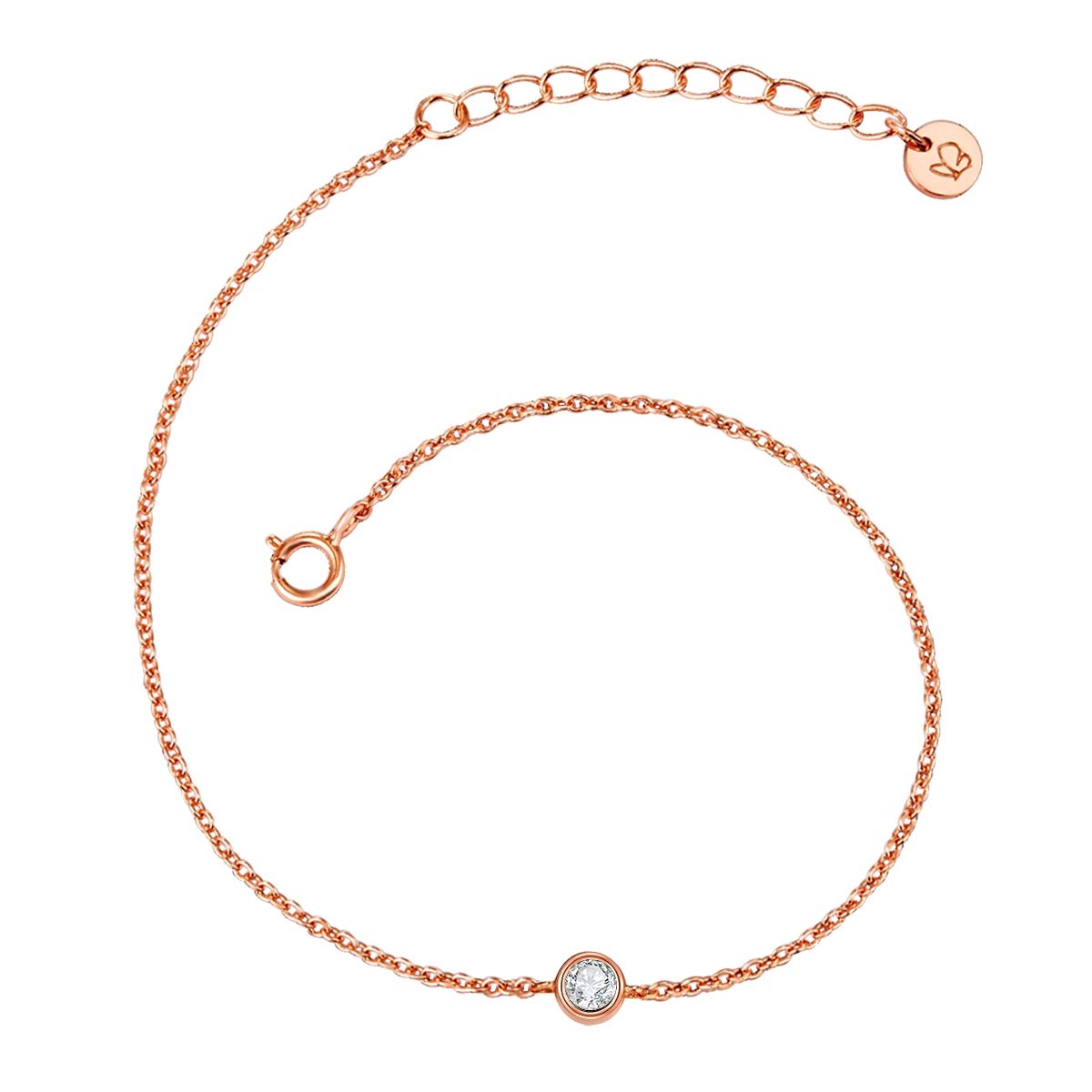 Glanzstücke München Damen-Armband Sterling Silber 925 mit Topas rosévergoldet - Spirituelles Armband mit Heilstein in Rosegold-Farben