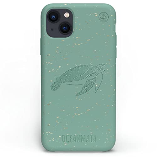 Oceanmata - iPhone 13 Hülle Grün -iPhone 13 Hülle Design Schildkröte - Cover iPhone 13 - Biologische Apple iPhone Hülle Ozean Plastik Nachhaltig