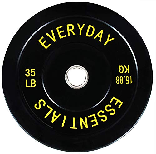 Everyday Essentials Olympische Hantelscheibe mit Stahlnabe, farblich codiert, Schwarz