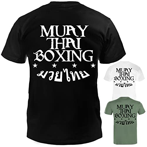 Dynamix Athletics T-Shirt Muay Thai Boxing - Thaiboxen Thailand Fighter Kampfsport Shirt für Herren für Sport und Freizeit (as3, Alpha, xx_l, Regular, Regular, Army Grün)