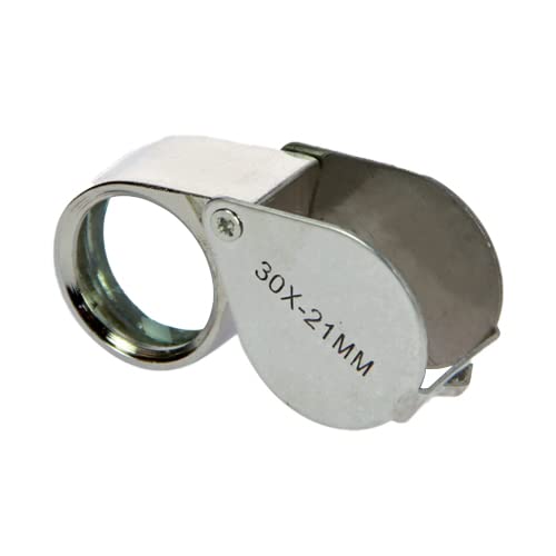 SAFE 4638 Metall Einschlaglupe Lupe 21 mm - 30x fache Vergößerung Triplet