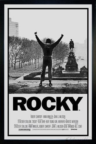 Close Up Rocky Poster Hauptplakat (66x96,5 cm) gerahmt in: Rahmen schwarz