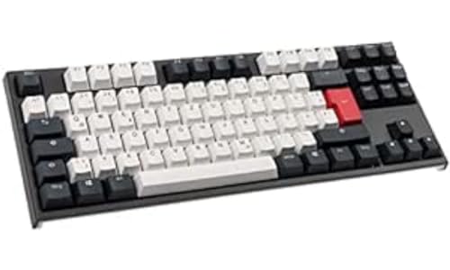 Ducky ONE 2 TKL Tuxedo Gaming Tastatur, MX-Blue - Schwarz/Weiß/Rot