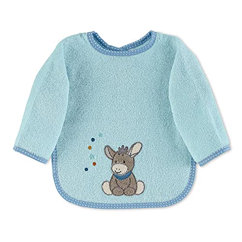 my-mosaik Sterntaler Baby-und Kinder Ärmellätzchen 100% Baumwolle personalisiert mit Namen / inklusive Bestickung (Emmi hellblau (ohne Sterne))