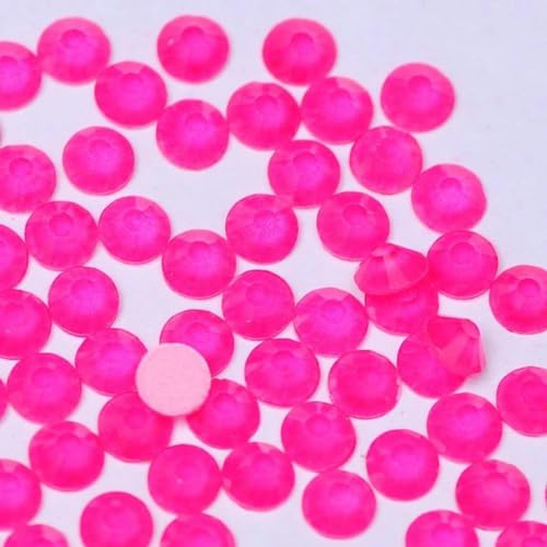 Strasssteine ohne Hotfix, flache Rückseite, Nagelkunst, Kleidung, Dekorationen, fluoreszierende leuchtende Kristalle für Kleidungsstücke, Rose, SS20, 1440 Stück