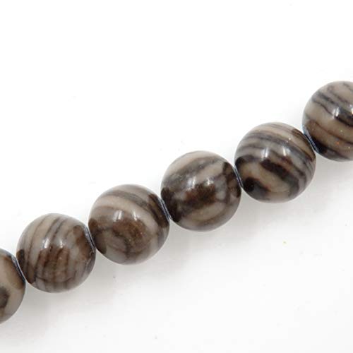 Fukugems Naturstein perlen für schmuckherstellung, verkauft pro Bag 5 Stränge Innen, Grey Sandalwood Fossil 8mm