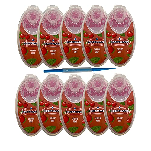 Hoffmann - Premium Aroma Kapseln Cherry Mint | DIY Click Filter Kugeln| 10er-Pack | 1000 Kugeln