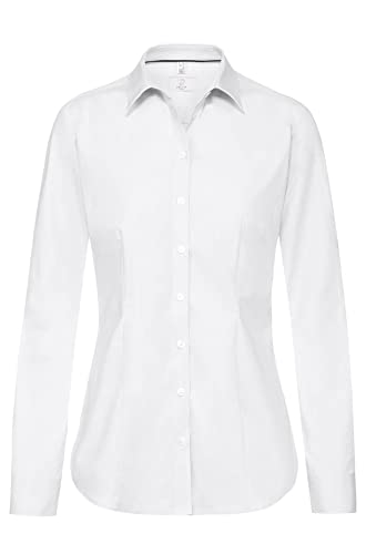 GREIFF Corporate Wear Premium Damen Bluse Regular Fit Langarm Weiss Modell 6592 Größe 52
