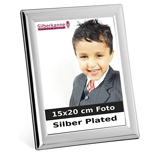 SILBERKANNE Bilderrahmen Paris für 15x20 cm Fotos Premium Silber Plated edel versilbert in Top Verarbeitung