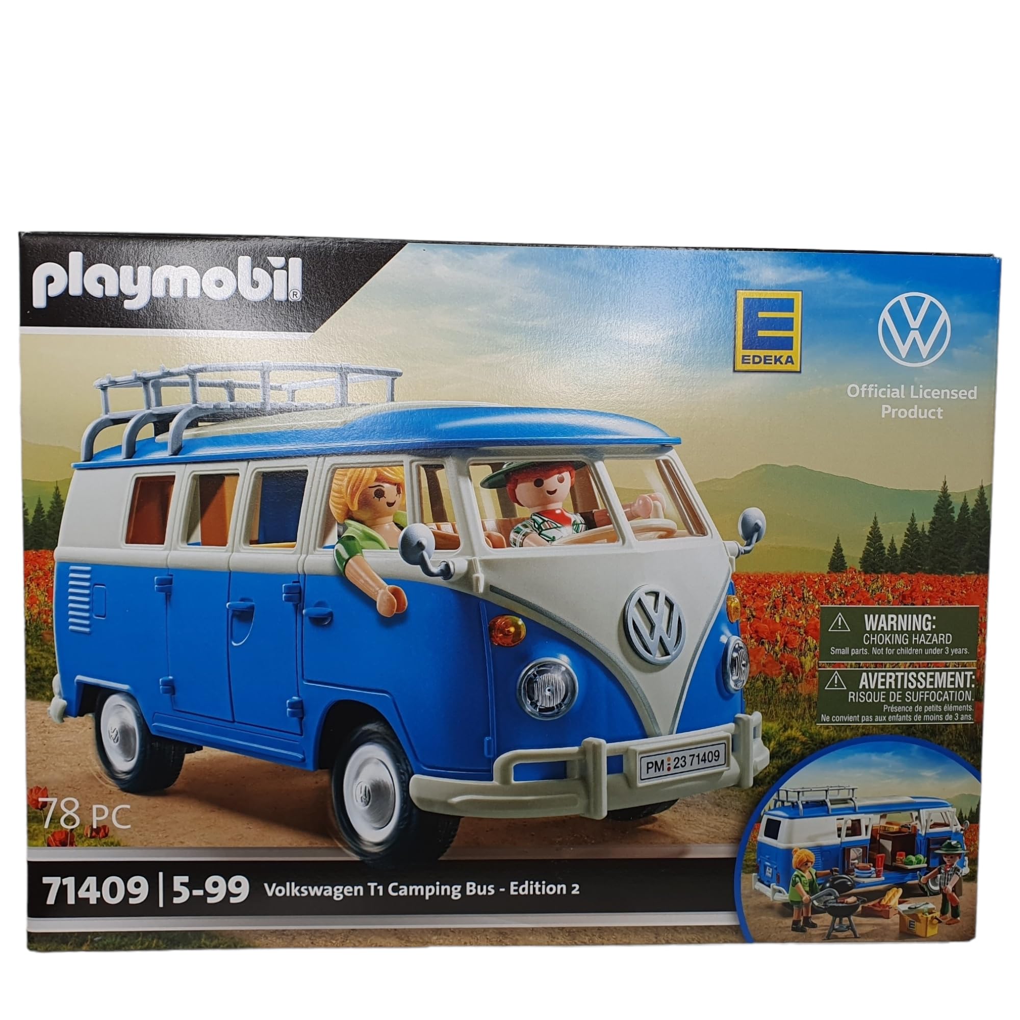 PLAYMOBIL Volkswagen 71409 T1 Camping Bus Edeka Edition 2, Für Kinder ab 5 Jahren