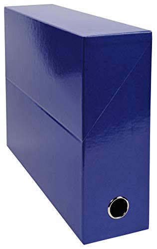 Exacompta 89922E Packung mit 5 Transferboxen Iderama aus laminiertem Karton, robust und strapazierfähig, 24 x 32 cm, Ideal für Ihre Dokumente in Format DIN A4, Rücken 90mm, dunkelblau, 5 Stück