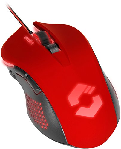 Speedlink Torn Gaming Mouse USB - 5-Tasten Gaming Maus PC, Computer, Schnellfeuertaste, bis zu 3.200 dpi, mit LED-Beleuchtung, schwarz-rot
