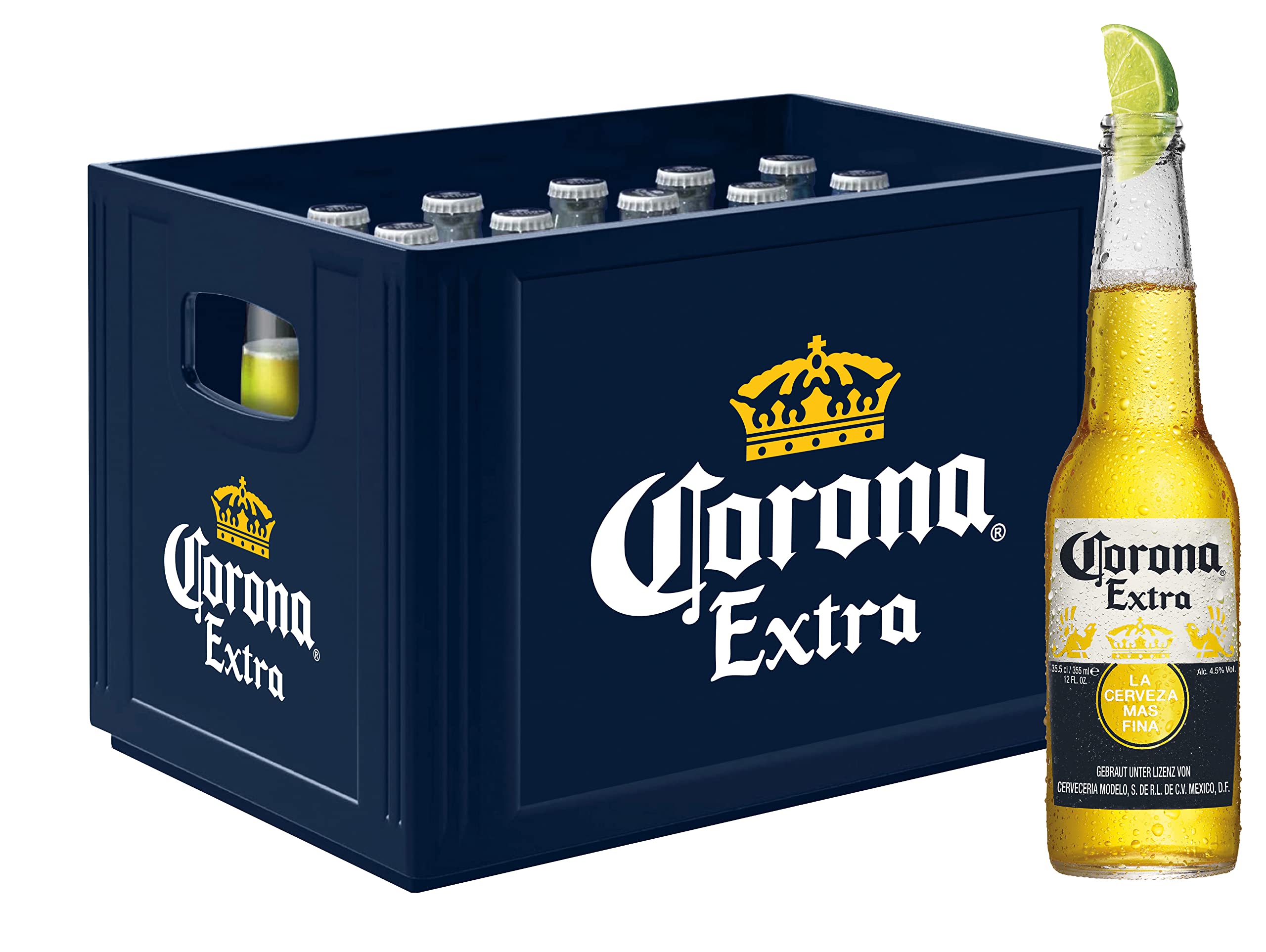 Corona Extra Premium Lager Flaschenbier, MEHRWEG im Kasten, Internationales Lager Bier, (24 x 0.355 l)