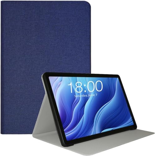 Hülle für Teclast T60 Gaming Tablet 12 Zoll, ultradünne Folio-Schutzhülle aus PU-Leder mit automatischem Sleep-Wake-Modus, weiche TPU-Rückseite mit klappbarem Ständer (Blau)