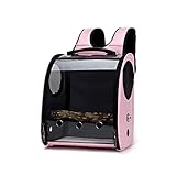 MH-RING Transparente Papageien Reisetasche, Rucksack für Haustiere aus Netzstoff, Leichte Tasche aus Weichem Mesh Gewebe Transportbox, Katze und Hund (Color : Pink)