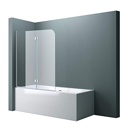 Sogood BxH: 120x140 cm Duschabtrennung Duschwand für Badewanne aus Glas Badewannenfaltwand CORTONA1408 / inkl. Nanobeschichtung,Badewannenaufsatz, 6mm ESG-Sicherheitsglas,