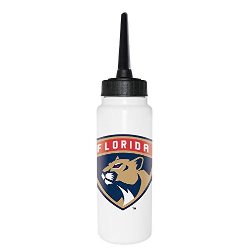 Sherwood NHL Trinkflasche 1000 ml, Florida Panthers, Eishockey Trinkflasche, Sportflasche mit NHL Club Logo, biegsamer Silikon-Trinkhalm