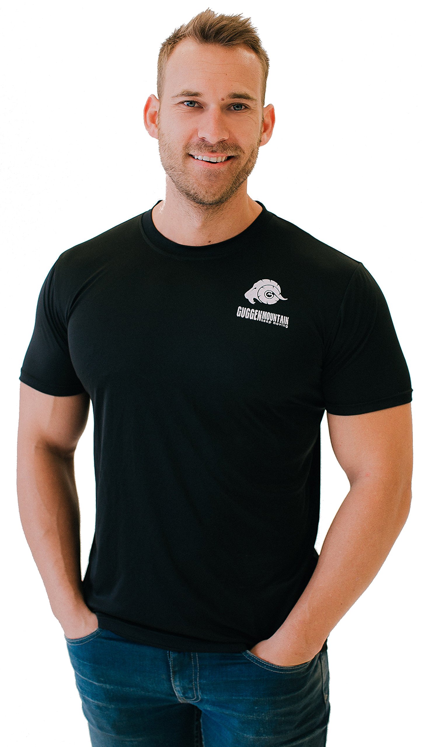 GUGGEN Mountain Herren Funktionsshirt Funktionswäsche Funktions T-Shirt Sport Outdoor Aktivitäten Schnelltrocknend Kurzarm Atmungsaktive Schwarz XL