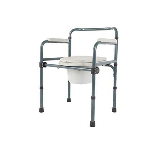 Tra Star of Gehgestell, leichter Rollstuhl, Mobilitätshilfe, Gehhilfe, verdickter Stahlrahmen, Toilettenstuhl, 55 x 40 x 75 cm, höhenverstellbar, für ältere Menschen