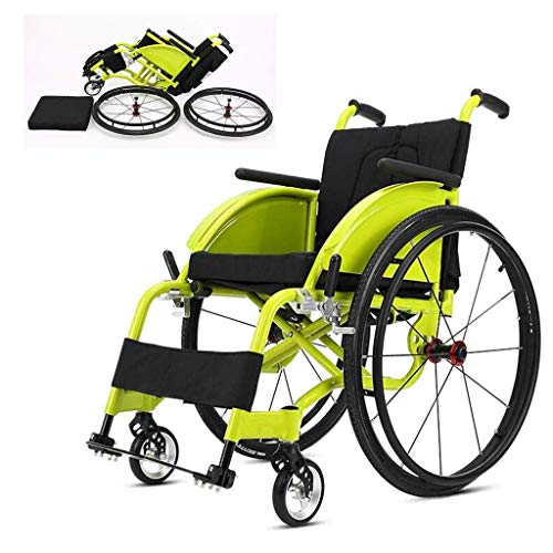 Rollstuhl faltbar, Sport, schnelle Demontage mit verstellbarem Fußpedal, leicht, für Behinderte/ältere Menschen, bequemer Trolley, selbstfahrend, tragbar