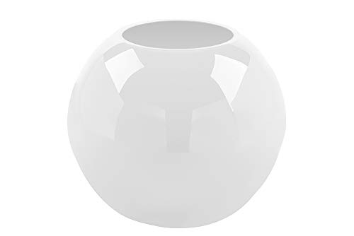 FINK Vase Moon - Tischvase für Tulpen Tulpenvase Frühling - Hochzeitsdeko aus Glas Opal weiß H 21 cm D 25 cm
